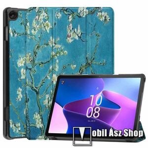 Notesz / mappa tok - VIRÁGZÓ FA MINTÁS - oldalra nyíló flip cover, TRIFOLD asztali tartó funkciós, mágneses záródás, műanyag belső, erősített sarkok - Lenovo Tab M10 (Gen 3) kép