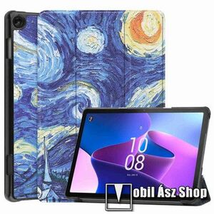 Notesz / mappa tok - OLAJFESTMÉNY MINTÁS - oldalra nyíló flip cover, TRIFOLD asztali tartó funkciós, mágneses záródás, műanyag belső, erősített sarkok - Lenovo Tab M10 (Gen 3) kép