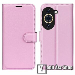 WALLET notesz tok / flip tok - RÓZSASZÍN - asztali tartó funkciós, oldalra nyíló, rejtett mágneses záródás, bankkártyatartó zseb, szilikon belső - HUAWEI nova 10 4G kép