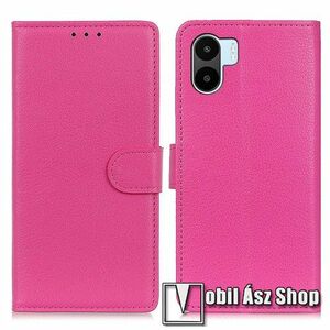 WALLET notesz tok / flip tok - RÓZSASZÍN - asztali tartó funkciós, oldalra nyíló, rejtett mágneses záródás, bankkártyatartó zseb, szilikon belső - Xiaomi Redmi A1 / Redmi A2 kép