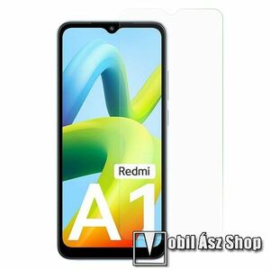 Előlap védő karcálló edzett üveg - 0, 3 mm vékony, 9H, Arc Edge, A képernyő sík részét védi - Xiaomi Redmi A1 / A1 Plus / A2 / A2 Plus / Poco C50 / C51 kép