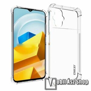 ENKAY szilikon védő tok / hátlap - FÉNYES - ÁTLÁTSZÓ - erősített sarkok, ERŐS VÉDELEM! - Xiaomi Poco M5 - GYÁRI kép