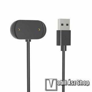 Okosóra USB töltő - FEKETE - mágneses, 1m hosszú - Xiaomi Amazfit Amazfit GTR 4 / GTS 4 / T-Rex 2 / GTR3 Pro / GTR3 / GTS3 / Cheetah / Cheetah Round / Cheetah Pro kép