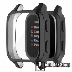 Okosóra szilikon védő tok / keret - GALVANIZÁLT FEKETE - Szilikon előlapvédő is! - Garmin Venu SQ / SQ Music / Venu SQ 2 / Venu SQ 2 Music kép