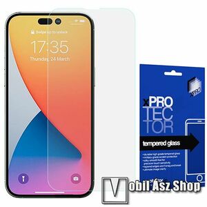 Xpro előlap védő karcálló edzett üveg - 0, 33 mm vékony, 9H, Arc Edge, A képernyő sík részét védi - APPLE iPhone 14 Pro - GYÁRI kép