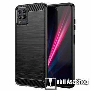 MOFI szilikon védő tok / hátlap - FEKETE - légpárnás sarok, szálcsiszolt, karbon mintás, ERŐS VÉDELEM! - TELEKOM T PHONE PRO 5G (Revvl 6 Pro 5G) / T Phone Pro 5G (2023) - GYÁRI kép