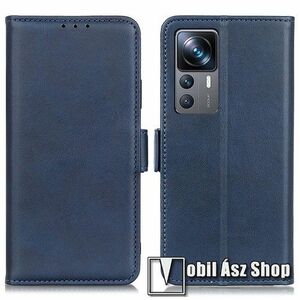SLIM WALLET notesz tok / flip tok - SÖTÉTKÉK - asztali tartó funkciós, oldalra nyíló, rejtett mágneses záródás, bankkártyatartó zseb, szilikon belső - Xiaomi 12T / 12T Pro / Redmi K50 Ultra kép