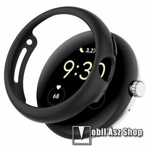 Google Pixel Watch 3 41mm, Watch 2, Watch 1, Okosóra műanyag védőtok, Keret, Bumper, Fekete kép