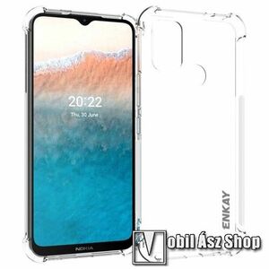 ENKAY szilikon védő tok / hátlap - FÉNYES - ÁTLÁTSZÓ - erősített sarkok, ERŐS VÉDELEM! - NOKIA C21 Plus - GYÁRI kép