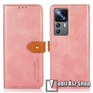 KHAZNEH WALLET notesz / mappa tok - RÓZSASZÍN - oldalra nyíló, mágneses záródás, bankkártyatartó, asztali tartó, szilikon belső - Xiaomi 12T / 12T Pro / Redmi K50 Ultra kép