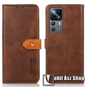 KHAZNEH WALLET notesz / mappa tok - BARNA - oldalra nyíló, mágneses záródás, bankkártyatartó, asztali tartó, szilikon belső - Xiaomi 12T / 12T Pro / Redmi K50 Ultra kép