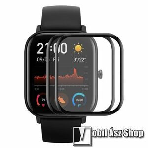 ENKAY Okosóra Flexible Nano Glass rugalmas edzett üveg - PMMA, 2db, 9H, 3D - A TELJES ELŐLAPOT VÉDI! - FEKETE - Xiaomi Amazfit GTS 4 - GYÁRI kép