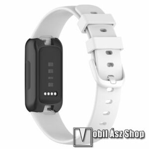 Okosóra szíj - szilikon - FEHÉR - 133mm + 103mm hosszú, L-es méret - Fitbit Inspire 3 kép