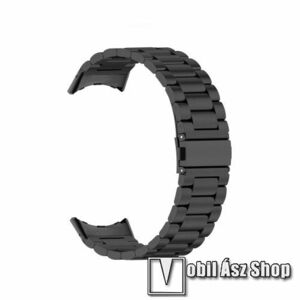 Google Pixel Watch 3 41mm, Watch 2, Watch 1, Fém okosóra szíj, Rozsdamentes acél, Csatos, Fekete kép