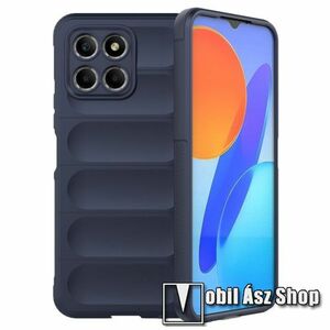OTT! RUGGED SHOCK szilikon védő tok / hátlap - mikroszálas szövettel bevont belsővel, erősített sarkok, kameravédelemmel, ERŐS VÉDELEM - SÖTÉTKÉK - Honor X6 / X8 5G / 70 Lite kép