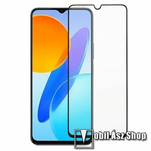 Előlap védő karcálló edzett üveg, TELJES KIJELZŐT VÉDI! - FEKETE - 9H, Arc Edge, A teljes felületén tapad! - HUAWEI Honor X6 / X8 5G / Play6C / Play 30 / 70 Lite kép