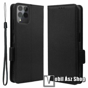 WALLET notesz tok / flip tok - FEKETE - asztali tartó funkciós, oldalra nyíló, rejtett mágneses záródás, bankkártyatartó zseb, szilikon belső - Telekom T PHONE PRO 5G (Revvl 6 Pro 5G) / T Phone Pro 5G (2023) kép