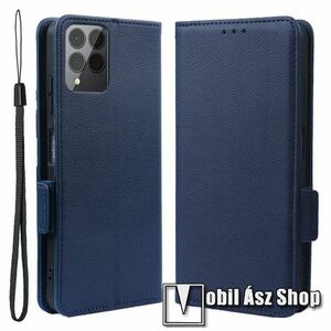 WALLET notesz tok / flip tok - SÖTÉTKÉK - asztali tartó funkciós, oldalra nyíló, rejtett mágneses záródás, bankkártyatartó zseb, szilikon belső - Telekom T PHONE PRO 5G (Revvl 6 Pro 5G) / T Phone Pro 5G (2023) kép