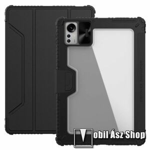 NILLKIN Armor Pro Series notesz / mappa tok - FEKETE / ÁTLÁTSZÓ - oldalra nyíló flip cover, TRIFOLD asztali tartó funkciós, ceruzatartó, erősített sarkok, mágneses záródás, kamera védő fedéllel, szilikon belső - Xiaomi Pad 5 Pro 12.4 kép