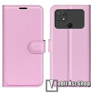 WALLET notesz tok / flip tok - RÓZSASZÍN - asztali tartó funkciós, oldalra nyíló, rejtett mágneses záródás, bankkártyatartó zseb, szilikon belső - Xiaomi Poco C40 kép