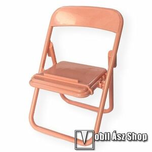 UNIVERZÁLIS asztali telefon tartó, állvány - műanyag, csúszásgátló, összecsukható - SZÉK ALAKÚ - RÓZSASZÍN kép