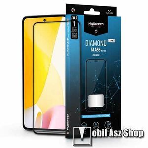 MYSCREEN DIAMOND GLASS LITE EDGE előlap védő karcálló edzett üveg - FEKETE - 9H, 0.33 mm, A teljes felületén tapad, a teljes kijelzőt védi - Xiaomi 12 Lite 5G - GYÁRI kép