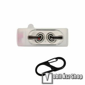 Szilikon védő tok Nothing Ear Stick TWS fülhallgató-hoz - karabiner, töltőnyílás, 91 x 33 x 1, 8mm - ÁTLÁTSZÓ kép