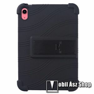 Szilikon védő tok / hátlap - asztali tartó funkciós, erősített sarkok - ERŐS VÉDELEM! - FEKETE - APPLE iPad 10.9 (10th generation) (2022) kép