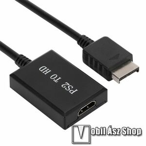 PlayStation 1/2/3-hoz 1080P HDMI adapter / átalakító - 720P / 1080P, 3D és a 4K nem támogatott, microUSB-s tápellátás, csak videojel átvitel, a kép minősége nem javítható vele! - FEKETE kép