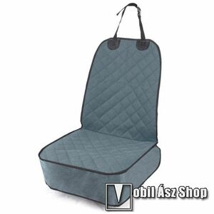 UNIVERZÁLIS autó ülésvédő borítás / huzat állatok szállításához - első ülésre könnyen felrögzíthető, mosható, csatos, vízálló, könnyen tisztítható - SZÜRKE kép