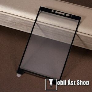 Előlap védő karcálló edzett üveg - 9H, 2.5D, Arc Edge, A teljes felületén tapad - FEKETE - A TELJES KIJELZŐT VÉDI! - Blackberry Key2 kép