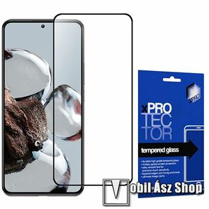 Xpro előlap védő karcálló edzett üveg - FEKETE - 9H, 0, 33mm, a teljes felületén tapad! - A TELJES KIJELZŐT VÉDI! - Xiaomi 12T / 12T Pro / Redmi K50 Ultra - GYÁRI kép
