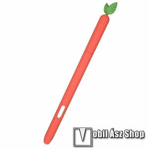 Szilikon védő tok SAMSUNG Galaxy Tab S7 (SM-T870/T875/T876B) S Pen-hez - 0, 35mm vékony, texturált csúszásgátló - PIROS, LEVÉL MINTÁS kép