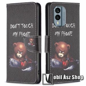 Notesz / mappa tok - MACI MINTÁS - oldalra nyíló, rejtett mágneses záródás, bankkártyatartó zsebek, asztali tartó funkció, szilikon belső - NOKIA X30 kép