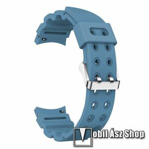 Okosóra szíj - VILÁGOSKÉK - légáteresztő, szilikon, csatos - 130+90mm hosszú, 20mm széles - SAMSUNG Galaxy Watch4 Classic 46mm / 42mm / Watch4 44mm / 40mm / Watch5 44mm / 40mm / Watch5 Pro kép