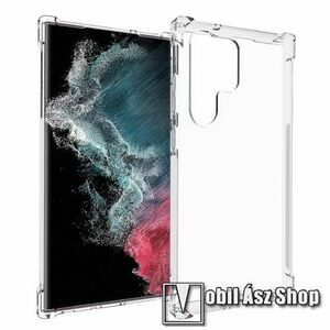 Szilikon védő tok / hátlap - FÉNYES - ÁTLÁTSZÓ - erősített sarkok - SAMSUNG Galaxy S23 Ultra kép