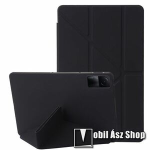 Notesz / mappa tok - FEKETE - oldalra nyíló flip cover, Origami asztali tartó funkciós, mágneses záródás, szilikon belső - Xiaomi Redmi Pad kép