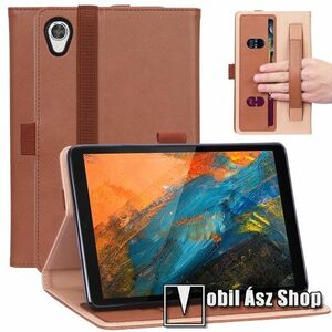 Notesz tok / mappa tok - BARNA - asztali tartó funkciós, oldalra nyíló, bankkártya tartó, csuklópánt, tolltartó, gumis záródás, műbőr belső - Lenovo Tab M8 (FHD) (2nd Gen) (TB-8705) / Tab M8 (3rd Gen) kép
