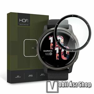 HOFI Hybrid Pro+ Okosóra Flexible 7H Nano Glass rugalmas edzett üveg - 0.3mm, 7H, A teljes képernyőt védi! - FEKETE - Garmin Venu 2 - GYÁRI kép