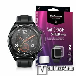 MyScreen Protector AntiCrash Shield Edge3D okosóra képernyővédő fólia - Ultra Clear, ÖNREGENERÁLÓ! - 2db - HUAWEI Watch GT - GYÁRI kép