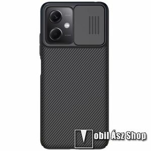 NILLKIN CAMSHIELD műanyag védőtok - szilikon betétes, kamera védő fedéllel, ERŐS VÉDELEM - FEKETE - Xiaomi Poco X5 / Redmi Note 12 5G - GYÁRI kép