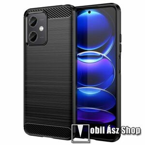 OTT! CARBON szilikon védő tok / hátlap - FEKETE - karbon mintás, ERŐS VÉDELEM! - Xiaomi Poco X5 / Redmi Note 12 5G kép