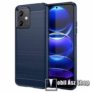 OTT! CARBON szilikon védő tok / hátlap - SÖTÉTKÉK - karbon mintás, ERŐS VÉDELEM! - Xiaomi Poco X5 / Redmi Note 12 5G kép
