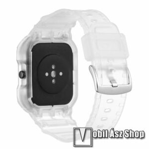 Okosóra szilikon szíj / szilikon tok - ÁTTETSZŐ - 225mm hosszú - Xiaomi Amazfit GTS 1 / 2 / 3 / 4 kép