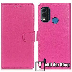 WALLET notesz tok / flip tok - RÓZSASZÍN - asztali tartó funkciós, oldalra nyíló, rejtett mágneses záródás, bankkártyatartó zseb, szilikon belső - NOKIA G11 Plus kép