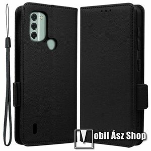 WALLET notesz tok / flip tok - FEKETE - asztali tartó funkciós, oldalra nyíló, rejtett mágneses záródás, bankkártyatartó zseb, szilikon belső - NOKIA C31 kép