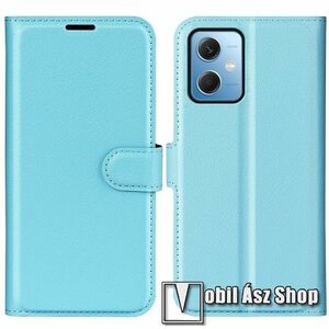 WALLET notesz tok / flip tok - VILÁGOSKÉK - asztali tartó funkciós, oldalra nyíló, rejtett mágneses záródás, bankkártyatartó zseb, szilikon belső - Xiaomi Poco X5 / Redmi Note 12 5G kép