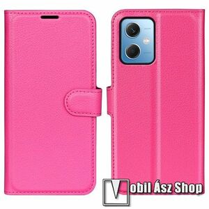 WALLET notesz tok / flip tok - MAGENTA - asztali tartó funkciós, oldalra nyíló, rejtett mágneses záródás, bankkártyatartó zseb, szilikon belső - Xiaomi Poco X5 / Redmi Note 12 5G kép