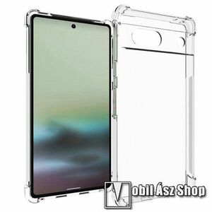 Szilikon védő tok / hátlap - FÉNYES - ÁTLÁTSZÓ - erősített sarkok - Google Pixel 7a kép