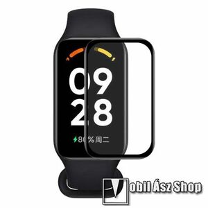ENKAY okosóra Flexible Nano Glass rugalmas edzett üveg - FEKETE - 1db, 3D Curved, A teljes kijelzőt védi! - Xiaomi Redmi Band 2 / Smart Band 2 / Smart Band 8 Active - GYÁRI kép